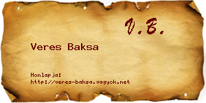 Veres Baksa névjegykártya